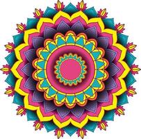 Vintage mandala with thin lines vector
