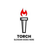 logo template, symbol and icon with torch shape vector