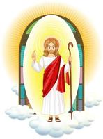 personaje de jesucristo en estilo de dibujos animados vector