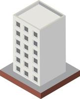 Isometric building on white background vector