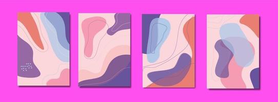 collection abstract shape handrawn background vector