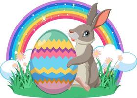 Happy Easter design with bunny and egg vector