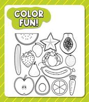 Colouring worksheet for student vector