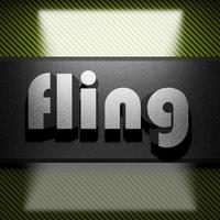 fling word of iron on carbon photo