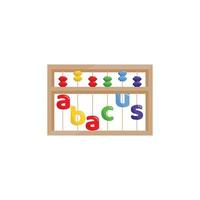 Abacus for mental arithmetic. Abacus. Children's education. Early expansion. Flat vector illustration. Abacus logo emblem.