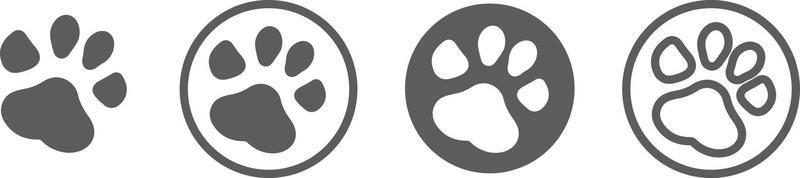 pata logo gato perro animal mascota huella vector icono