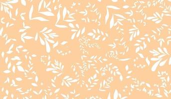 lindo patrón floral en la flor pequeña. impresión ditsy. textura de vector transparente. plantilla elegante para estampados de moda. estampado con pequeñas flores blancas. fondo naranja claro.