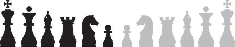 Chess pieces set on white background vector