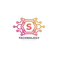 Technology Initial Letter S Logo Design Template Element. vector