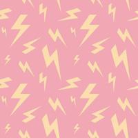 Seamless pattern with lightning on a pink background in a flat style. vector