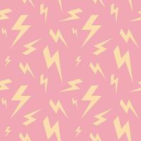 Seamless pattern with lightning on a pink background in a flat style. vector