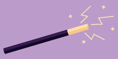 A magic wand with sparks, a wizard's wand for magic tricks, spells and witchcraft. vector