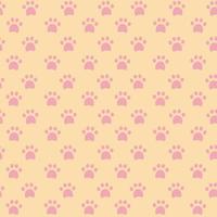 Seamless pattern with traces of cats paws, witchs familiar, mica nap on a yellow background vector