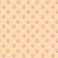 Seamless pattern with traces of cats paws, witchs familiar, mica nap on a yellow background vector