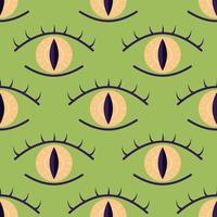 Seamless pattern with the symbol of the All-seeing eye, the voice of fate, the symbol of clairvoyance, gift, magical powers, flat style vector