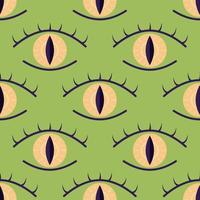 Seamless pattern with the symbol of the All-seeing eye, the voice of fate, the symbol of clairvoyance, gift, magical powers, flat style vector