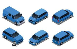 Car Accidents Isometric Set vector