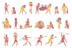 Primitive People Flat Set vector