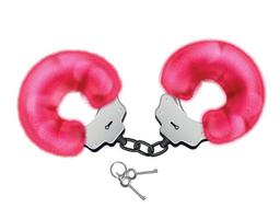 Fluffy Handcuffs Realistic Composition vector