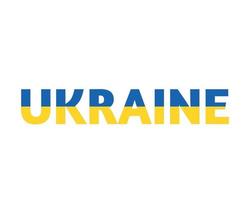 Ukraine Flag With Name Design Abstract National Europe Vector Illustration Design