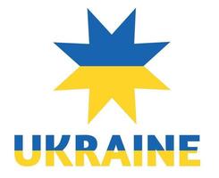 Ukraine Flag Symbol National Europe With Name Vector Design