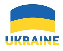 Ukraine Emblem Symbol With Name National Europe Flag Vector Illustration