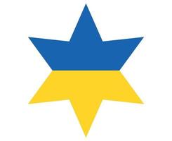 Ukraine Flag Emblem Symbol National Europe Vector Illustration