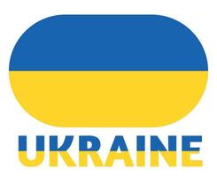ucrania emblema bandera con nombre nacional europa icono símbolo vector ilustración