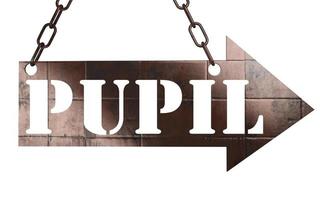 pupil word on metal pointer photo