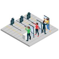 Shooting Range Isometric Composition vector