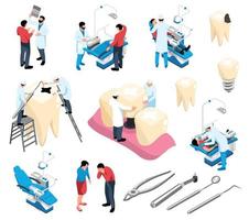 Dentist Isometric Set vector