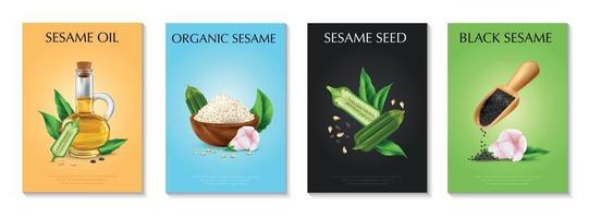 Sesame Posters Set vector