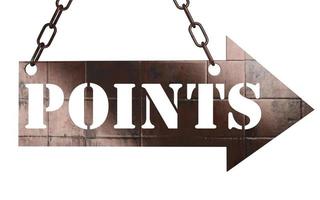 points word on metal pointer photo