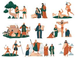 conjunto de iconos de la historia de la biblia de cristo vector