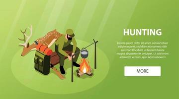 Hunter Isometric Banner vector