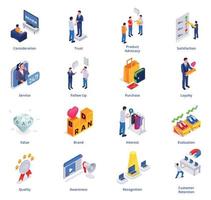Customers Experience Isometric Set vector