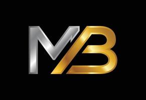 vector de diseño de logotipo de letra inicial mb. símbolo del alfabeto gráfico para la identidad empresarial corporativa