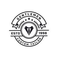 insignia retro vintage para caballero de ropa y símbolo de emblema de logotipo masculino vector