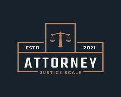 Rustic Vintage Retro Label Badge Emblem Justice Scale Stamp for Attorney Logo Design Inspiration vector