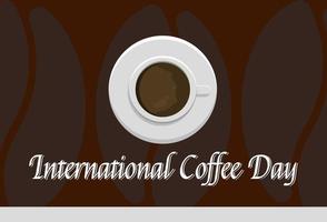 Flat Design Illustration Of International Coffee Day Templates, Design Suitable For Posters, Backgrounds, Greeting Cards, International Coffee Day Themed vector