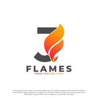 Flame with Letter J Logo Design. Fire Vector Logo Template