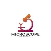 Laboratory Logo. Initial Letter Y Microscope Logo Design Template Element. vector