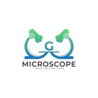 Laboratory Logo. Initial Letter G Microscope Logo Design Template Element. vector