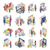 Taxes Accounting Isometric Set vector