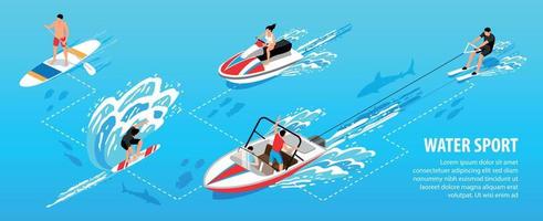 Watersport Isometric Infographic Set vector