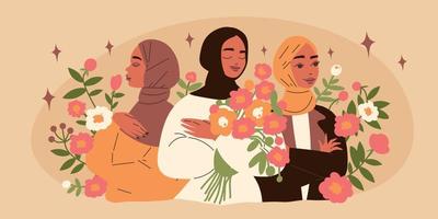 composición de mujer hijab vector