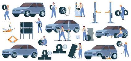 Tire Service Set vector