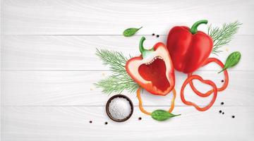 Top Pepper Realistic Composition vector