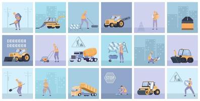 Road Surface Square Set vector