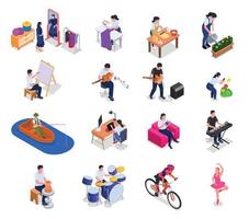 Hobbies Isometric Set vector